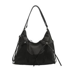 Itkcozcg Modische Handtasche, Ballett-inspiriert, große Kapazität, Schultertasche für Damen, süße Schleife, multifunktionaler Rucksack, verstellbarer Riemen, Handtasche, Schwarz , Size reference von Itkcozcg