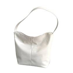 Itkcozcg Modische Handtasche, Damentasche, PU-Leder, Umhängetasche, ästhetische Achseltasche, große Kapazität, Handtasche, passend zu Achseltasche, Schultertasche, beige, Size reference picture von Itkcozcg