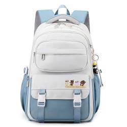 Itkcozcg Modische Handtasche, Schüler-Schulrucksack, Teenager-Rucksack, Damen, große Kapazität, Rucksack, Nylon, Tagesrucksack, Mädchen, passend für Reiserucksack, blau, Size reference picture von Itkcozcg