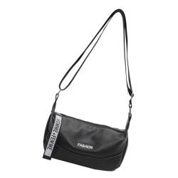 Itkcozcg Modische Handtasche, elegante Umhängetasche aus PU-Leder für Damen und Herren, zarte Umhängetasche, modische Umhängetasche mit verstellbarem Riemen, Schwarz , Size reference picture von Itkcozcg