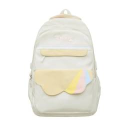 Itkcozcg Modische Handtasche, großes Fassungsvermögen, Schulrucksack, Damen, Laptop-Rucksack, modisch, lässig, Tagesrucksack, Mädchen, Reiserucksack, weiß, Size reference picture von Itkcozcg