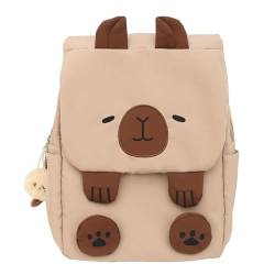 Itkcozcg Modische Handtasche, japanische Damen/Mädchen, Cartoon-Tier-Klappe, Rucksack, lässig, Outdoor, Studenten, große Kapazität, Schultasche, Büchertasche, khaki, Size reference picture von Itkcozcg