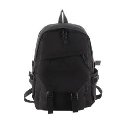 Itkcozcg Modische Handtasche, modischer Retro-Rucksack, farbenfroher Damen-Rucksack, großes Fassungsvermögen, Schultasche für Mädchen und Schüler, Schwarz , 29*44*13cm von Itkcozcg