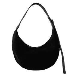 Itkcozcg Modische Handtasche für Damen, Achseltasche, einfache Unterarmtasche, koreanische Stile, Umhängetasche, ästhetische Handtasche, all-Matching Knödel, Tasche für den täglichen Gebrauch, Schwarz von Itkcozcg