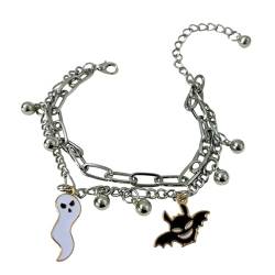 Itkcozcg Modischer Schmuck, Weihnachts-Armband, süßer Hund, festlicher Charm-Schmuck für Urlaub, Halloween, Totenkopf, Hand, Spook-Anhänger, Armband, Handkette, Metalllegierung von Itkcozcg