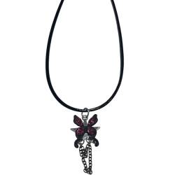 Itkcozcg Modischer Schmuck, modische Schmetterlings- und Stern-Halskette für Damen, einzigartiger Blumenstern-Choker, exquisiter Pullover-Kette, Schmuck für Damen, Metalllegierung von Itkcozcg