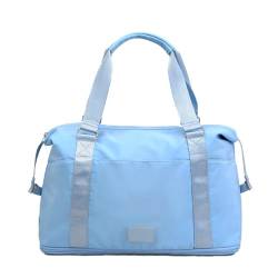 Itkcozcg Reise-Handtasche, vielseitige erweiterbare Reisetasche, große Kapazität, faltbare Duffle-Schultertaschen, lässige Handtasche, Sport, Turnbeutel für Damen und Herren, blau, Size reference von Itkcozcg