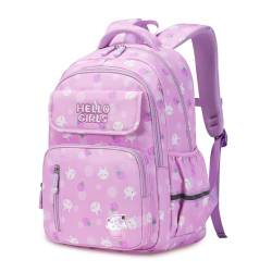 IvyH Schulrucksack Mädchen Schulranzen 3 5 6. klasse, Großer Kapazität & Ergonomisches Daypack für Kinder Mädchen Jungen, Wasserdichter Rucksack für Schule, Reisen und Alltag -Lila von IvyH