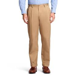 Izod American Chino Plissee-Hose für Herren, Englisches Khaki, 34 W/32 L von Izod