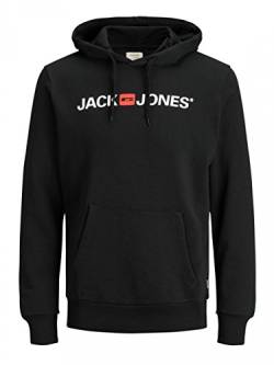 JACK & JONES Herren Kapuzenpullover (Schwarz (Corp 054 Black-White, M)) von JACK & JONES