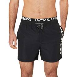 JACK & JONES Aruba Swim Shorts Herren Badehose, Farbe:Black (Logo), Größe:M von JACK & JONES