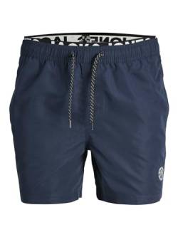 JACK & JONES Herren Badehose Badeshort JPSTFIJI S M L XL XXL Schwarz Blau Rot, Größe:XL, Farbe:Navy Blazer SOLID 12227254 von JACK & JONES