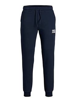 JACK & JONES Herren Basic Jogger Sport Trainingshose Gummibund Bequeme Slim Fit Jogginghose Taschen JPSTGORDON, Farben:Navy, Größe Hosen:XS von JACK & JONES