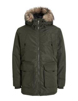 JACK&JONES Herren JJECONSTRUCT Faux FUR SN Parka, Rosin, XXL von JACK & JONES