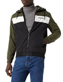 JACK & JONES Herren JJERUSH Hood Bomber NOOS 12200208, Forest Night, L von JACK & JONES