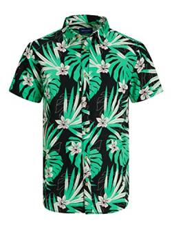 JACK & JONES Herren JORJAMES Tulum AOP Shirt SS Hemd/Bluse, Black, M von JACK & JONES