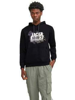 JACK & JONES Herren Kapuzenpullover Hoodie JCOMAP Logo - Regular Fit S- XXL, Größe:XL, Farbe:Black 12252310 von JACK & JONES