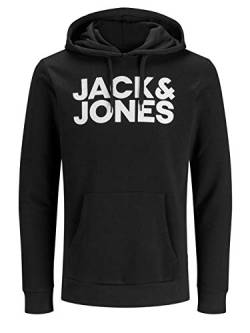 Jack & Jones Kapuzenpullover mit Logo, Schwarz, M von JACK & JONES