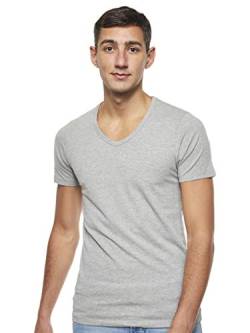 JACK & JONES Male T-Shirt Basic V-Neck LIGHT Grey Melange, M von JACK & JONES