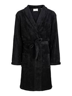 JACK & JONES Men's JACFLEECE Bathrobe Bademantel, Black, M von JACK & JONES