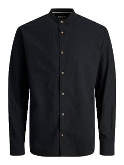 JACK & JONES Herren Jjesummer Band Linen Shirt Ls Sn Chinohose, Schwarz, XL EU von JACK & JONES