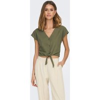 JACQUELINE de YONG Blusenshirt Bluse Kurzarm Knopfleiste verkürzt 7675 in Olive von JACQUELINE de YONG