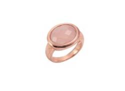 Fingerring JAMELLI "925 Silber rosé vergoldet mit Chalcedon" Fingerringe Gr. 058 (18,5), Silber 925 (Sterlingsilber), rosa (rosa, rosa) Damen von JAMELLI