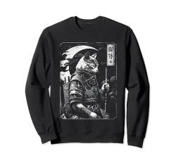 Samurai-Katze, japanische Katzenkunst, Tarot-Ästhetik, Katzenliebhaber Sweatshirt von JAPANESE NINJA CAT WARRIORS