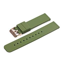 JASMKLX 18 mm 20 mm 22 mm 24 mm Silikonriemenklappenschnalle for Samsung Fit for Galaxy Uhrengetriebe S2 S3 Schnellfreisetzungs -Gummi -Armband -Gurtband(ArmyGreen-RG,20mm) von JASMKLX