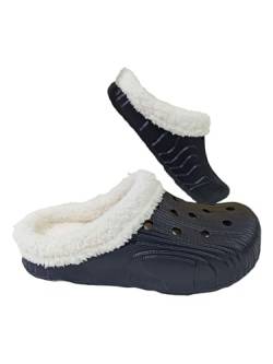 JAWSEU Damen Clogs Gefüttert Herren Winter Hausschuhe Wasserdicht Warme Pantoffeln Plüsch Pantoletten rutschfeste Outdoor Winterschuhe Winter Pantoletten Leicht wasserdichte Sohle Gartenschuhe von JAWSEU