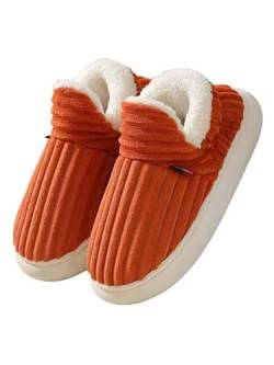 JAWSEU Unisex Winter Baumwolle Hausschuhe Flaumig Damen Herren Slippers Hauspantoffeln Damen Herren Wärm Bequem Plüsch Pantoffeln rutschfeste Schlafzimmer gemütlich Innenbereich Plüsch Hausschuhe von JAWSEU