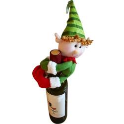 JAWSEU Weihnachten Weinflasche Abdeckung, Weihnachten Elf Wine Bottle Cover Bag Tischflasche Dekoration Taschen Weihnachten Weinflaschen Taschen Weinbeutel Wine Taschen Flaschentüten für Dinner Deko von JAWSEU