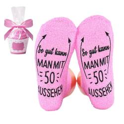 JCUGSBS Geschenkideen für Frauen zum Geburtstag, Kuschelsocken Damen 39-42 Antirutsch So gut kann MAN MIT 18 30 40 50 AUSSEHEN Socken, Lustige Socken für Mädchen Freundin Geschenke zum Geburtstag Frau von JCUGSBS