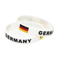 JCUIyon 1PC Deutschland Flagge Silikon Armband Fußball Fußball Team Fans Sport Elastische Gummi Armband Armreifen von JCUIyon