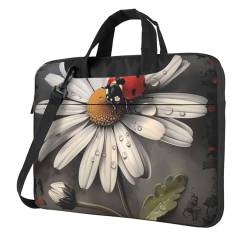 JCVOTREL Laptop-Tragetasche mit Marienkäfer-Aufdruck, Laptop-Tragetasche, Reisetasche, Business-Computertasche, Arbeitstasche für Männer und Frauen, Schwarz , 15.6 inch von JCVOTREL