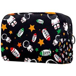 Rakete und Sterne Muster Make-up Tasche Portable Travel Pouch für Kosmetika von JDEZ