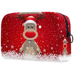 Rentier Frohe Weihnachten Make-Up-Tasche Tragbare Reisetasche Für Kosmetik von JDEZ