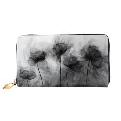 JDFHGNU Black Ink Lotus Muster Damen Geldbörse Lange Clutch Geldbörse Kreditkartenetui Geldbörse Reise Münzbörse Schwarz One Size, Schwarz , Einheitsgröße von JDFHGNU