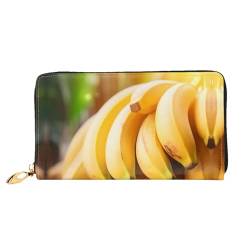 JDFHGNU Yellow Banana Pattern Women Wallet Long Clutch Wallet Credit Card Holder Wallet Travel Coin Purse Black One Size, Schwarz , Einheitsgröße von JDFHGNU