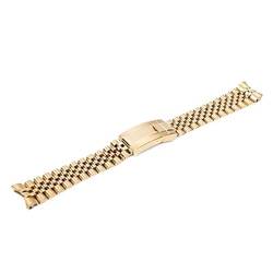 JDIME 20 mm massives Edelstahl-Armband für Role X Datejust Uhrenarmband, Herren-Armband, Faltschließe, Logo auf(Gold) von JDIME