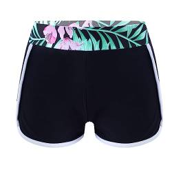 JEATHA Mädchen Sport Badeshorts Kurze Badehose Schwimmenhose Schnelltrocknend Boardshorts Elastische Taille Schwimmenanzug Bademode Lilie 158-164 von JEATHA