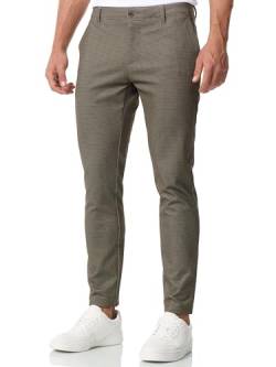 JEFF Herren JFChris Anzughose Stretchhose | Chino Herrenhose Stretch Stoffhose Houndstooth 34/30 von JEFF