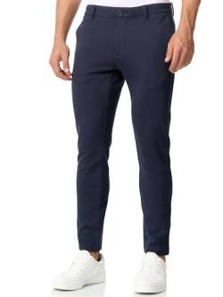 JEFF Herren JFEzra Stoffhose mit 4 Taschen | Stretch Hose Herrenhose für Männer Dark Navy 32/32 von JEFF