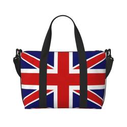 Reisetasche mit englischer Flagge, Wochenendtasche für Damen, leichte Handgepäcktasche, persönliche Gegenstände, Schwarz , Einheitsgröße von JEJEA