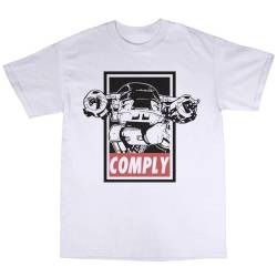 ED-209 T-Shirt 100% Cotton Omni Comsumer Products OCP Droid Dick Jones WhiteMedium von JELU