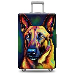 JENWLL Custom Dog Luggage Cover for Suitcase, Belgian Malinois Dog Suitcase Cover Protector, Style 1, Belgischer Malinois 1, M£¨ Fits 22"-24" Luggage ), modisch von JENWLL