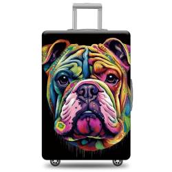 JENWLL Custom Dog Luggage Cover for Suitcase, Bulldog Dog Suitcase Cover Protector, Style 1, Bulldog 1, L ( Fits 25"-28" Luggage ), modisch von JENWLL