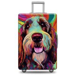 JENWLL Custom Dog Luggage Cover for Suitcase, Grand Basset Griffon Vendeen Dog Suitcase Cover Protector, Style 1, Grand Basset Griffon Vendeen 4, L ( Fits 25"-28" Luggage ), modisch von JENWLL