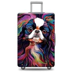 JENWLL Custom Dog Luggage Cover for Suitcase, Japanese Chin Dog Suitcase Cover Protector, Style 1, Japanisches Kinn 2, XL ( Fits 29"-32" Luggage ), modisch von JENWLL