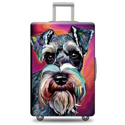 JENWLL Custom Dog Luggage Cover for Suitcase, Miniature Schnauzer Dog Suitcase Cover Protector, Style 1, Miniaturschnauzer 3, L ( Fits 25"-28" Luggage ), modisch von JENWLL